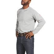 Ariat Mens FR Baselayer Long Sleeve T Shirt in Silver Fox